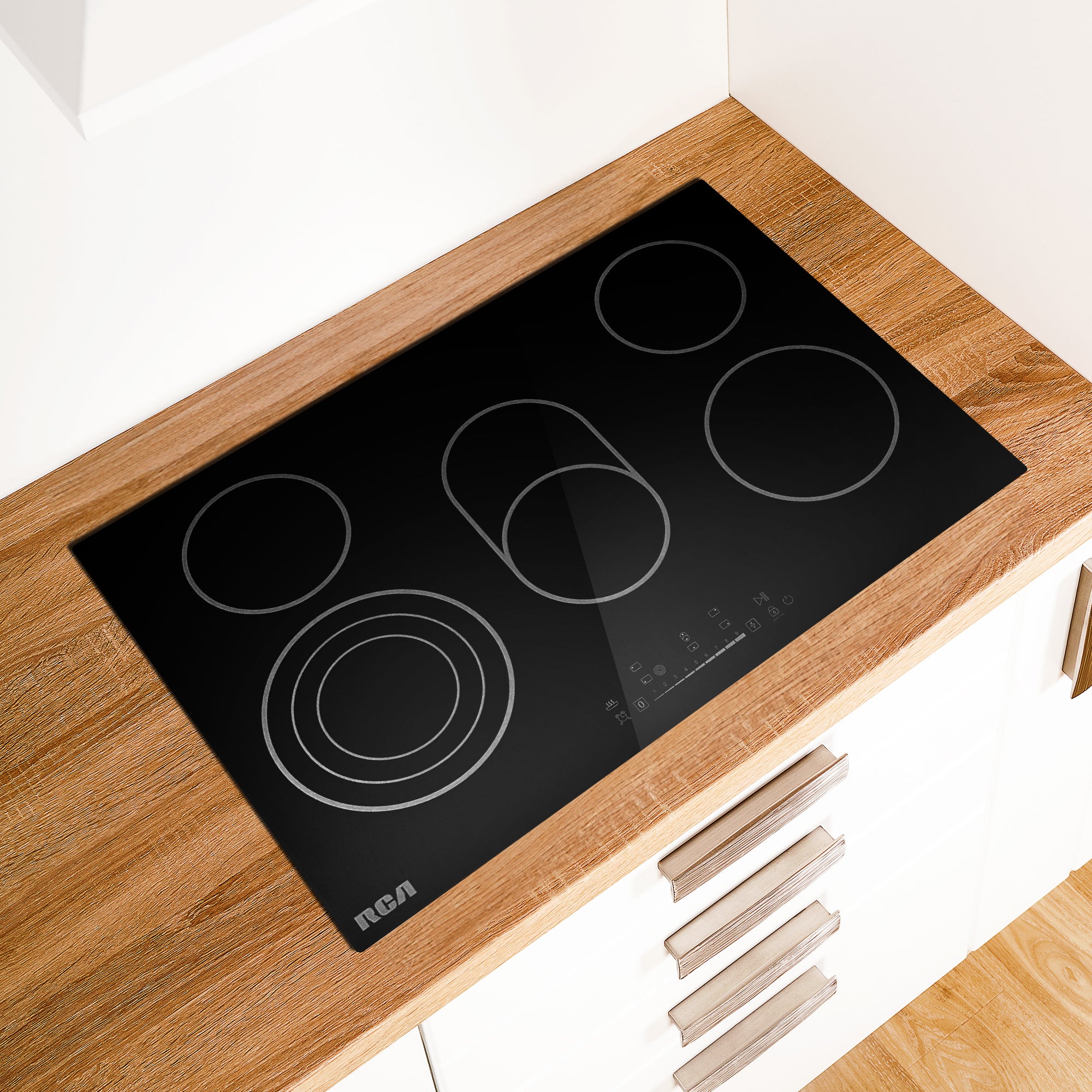 30 in. Sterling Collection Drop-In Electric Ceramic Glass Cooktop, 5 Burners, Triple Zone Element, Sync Burner