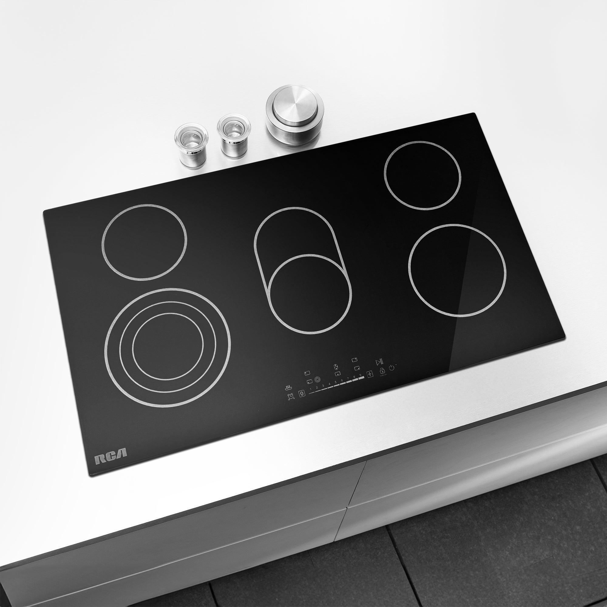 36 in. Sterling Collection Drop-In Electric Ceramic Glass Cooktop, 5 Burners, Triple Zone Element, Sync Burner