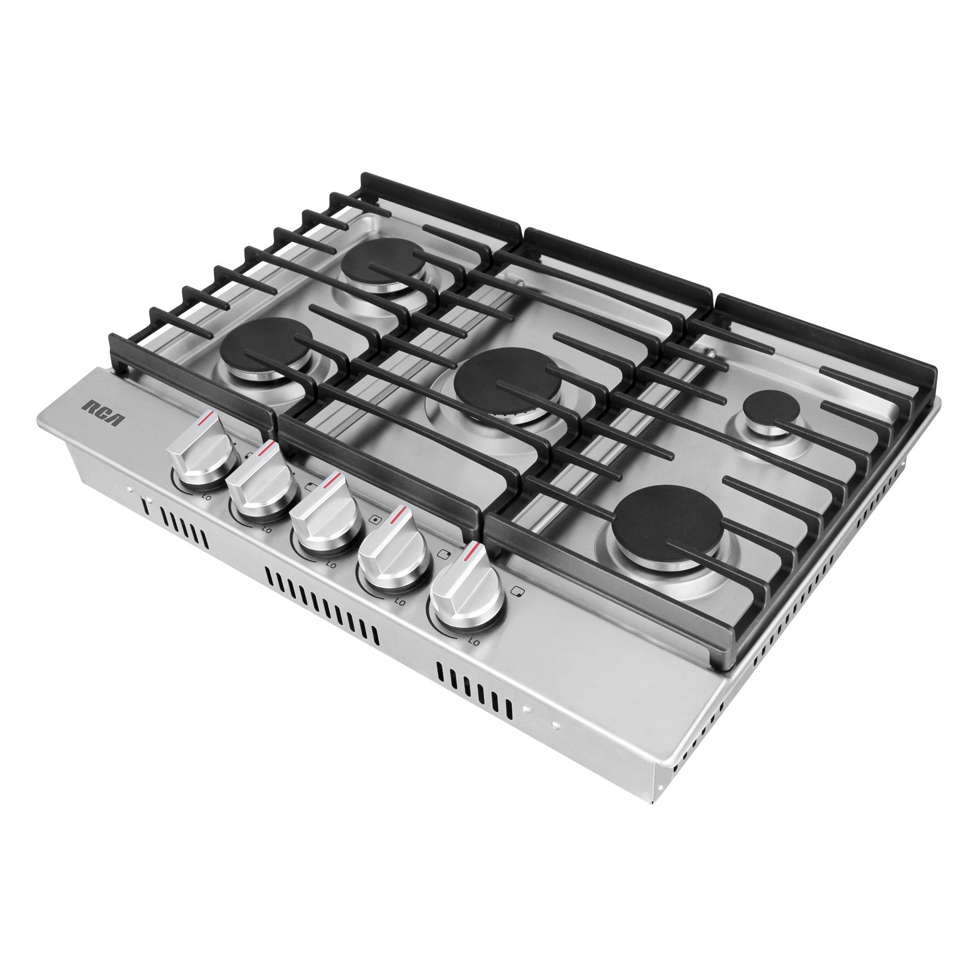 30 in. Legacy Collection Drop-In Gas Cooktop, 5 Burners, Cast Iron Grates, Metal Knobs in Stainless Steel
