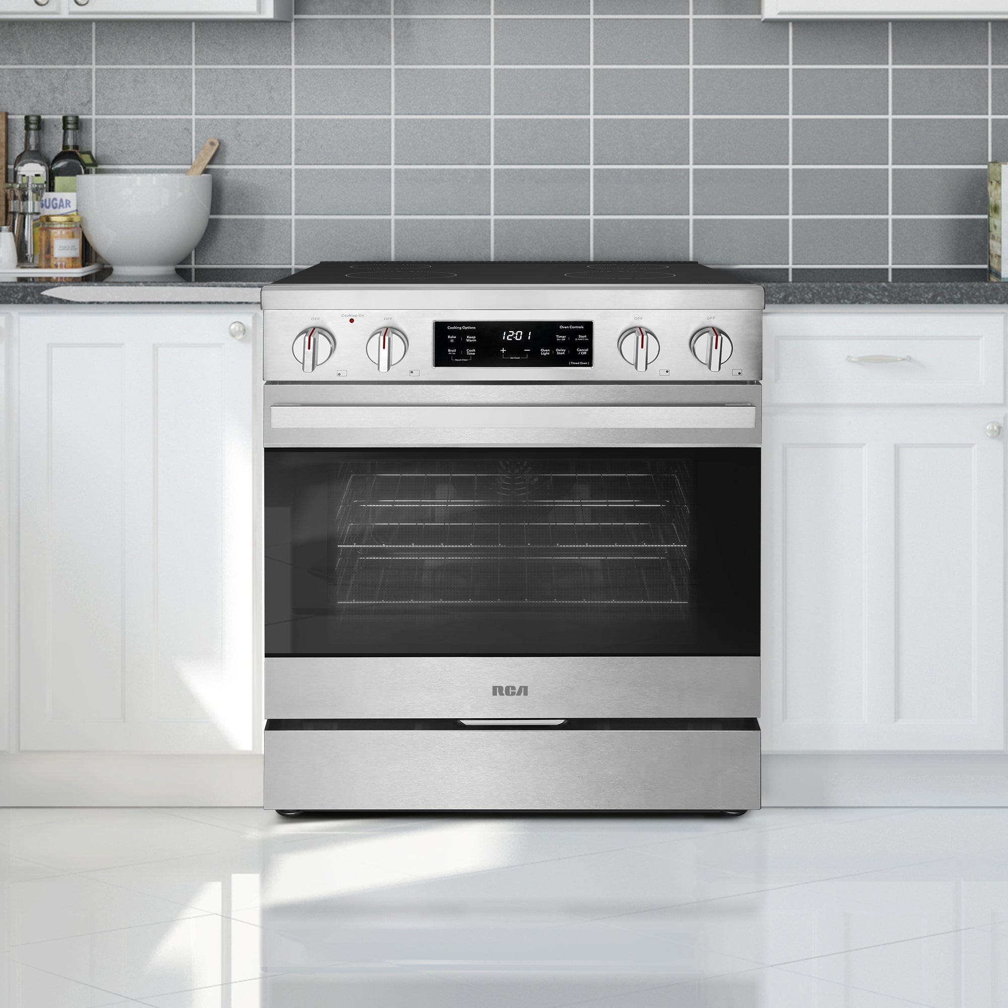 30 in. Heritage Collection 4.6 cu. ft. Electric Range with 4 Surface Burners and Convection Oven in Stainless Steel