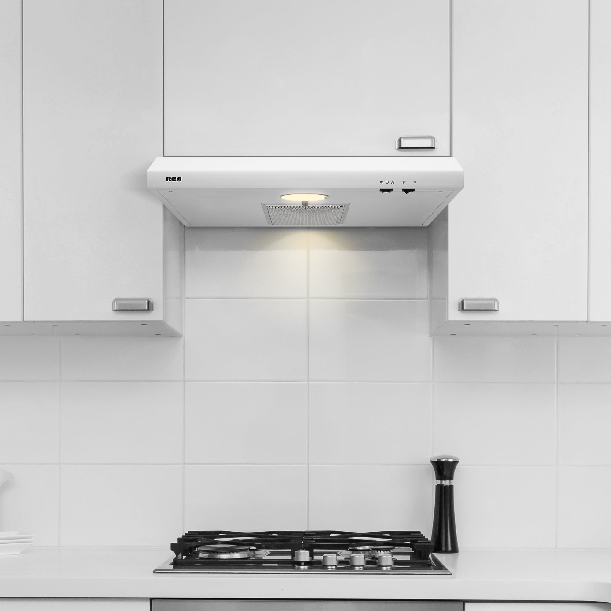 30 in. Century Collection Ductless Under Cabinet Range Hood, Reusable Filter, Rocker Switch, Light, White