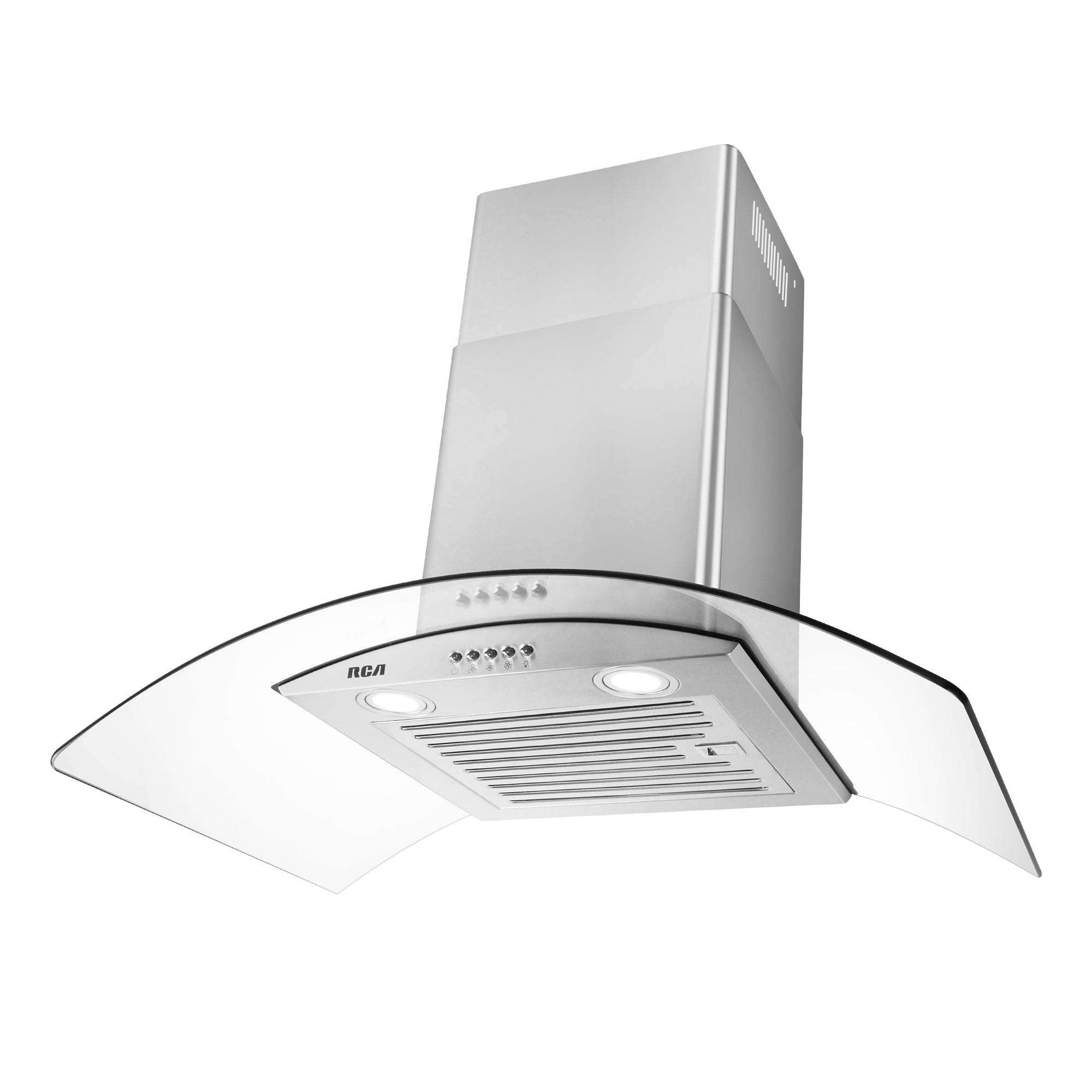 30 in. Regency Collection 400 CFM Ducted Glass Canopy Wall Mount Range Hood, Push Buttons, LEDs, Stainless Steel