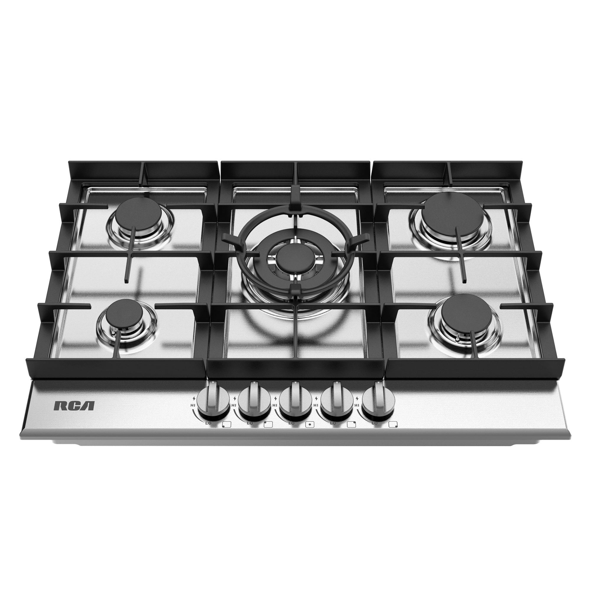 30 in. Century Collection Drop-In Gas Cooktop, 5 Burners, Cast Iron Grates, Metal Knobs in Stainless Steel