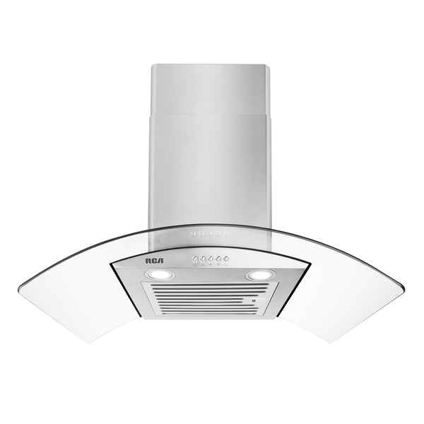 30 in. Regency Collection 400 CFM Ducted Glass Canopy Wall Mount Range Hood, Push Buttons, LEDs, Stainless Steel